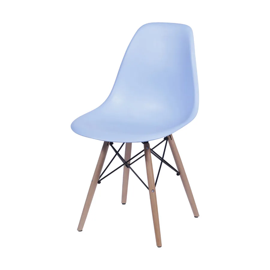 KIT 10 CADEIRAS 1102 PP AZUL CLARO BASE MADEIRA