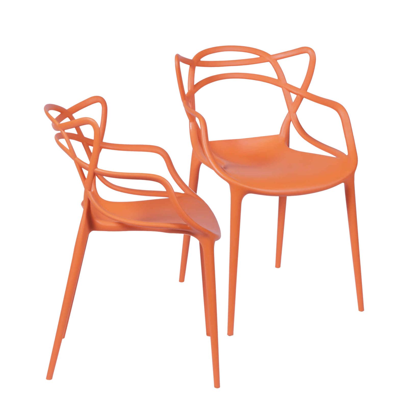 Kit 02 Cadeiras PP Laranja
