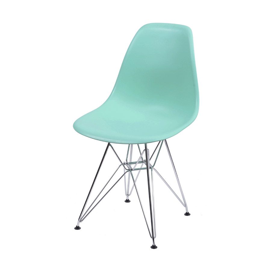 Cadeira DKR PP Verde Tiffany Base Cromada