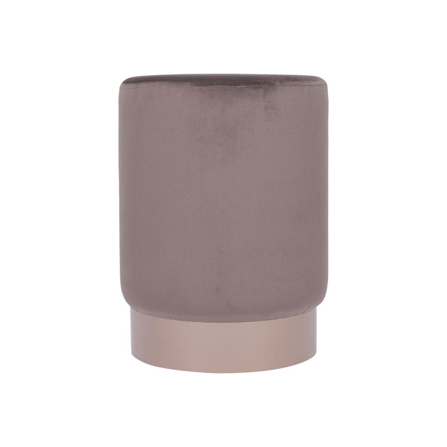 Banqueta Velvet Marrom Base Bronze