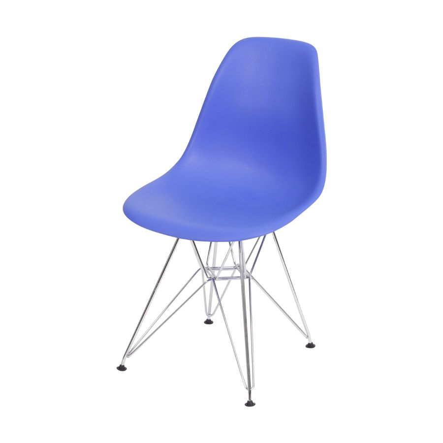 Cadeira DKR PP Azul Escuro Base Cromada
