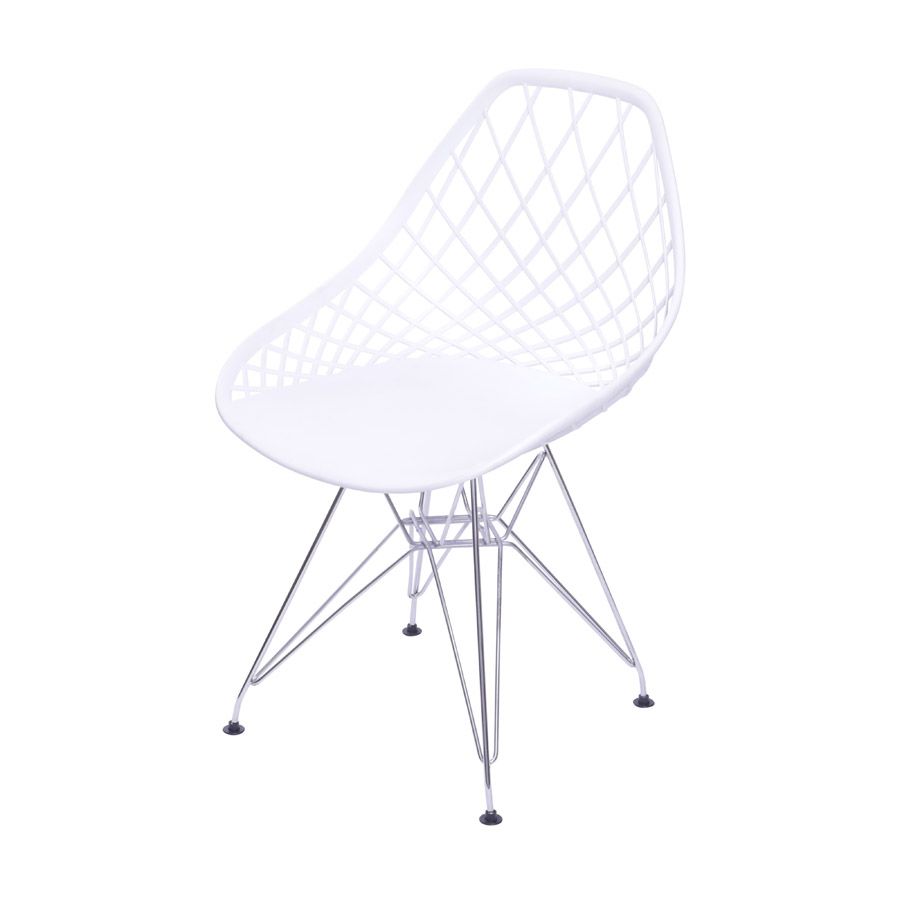 Cadeira Kaila PP Branca Base Metal