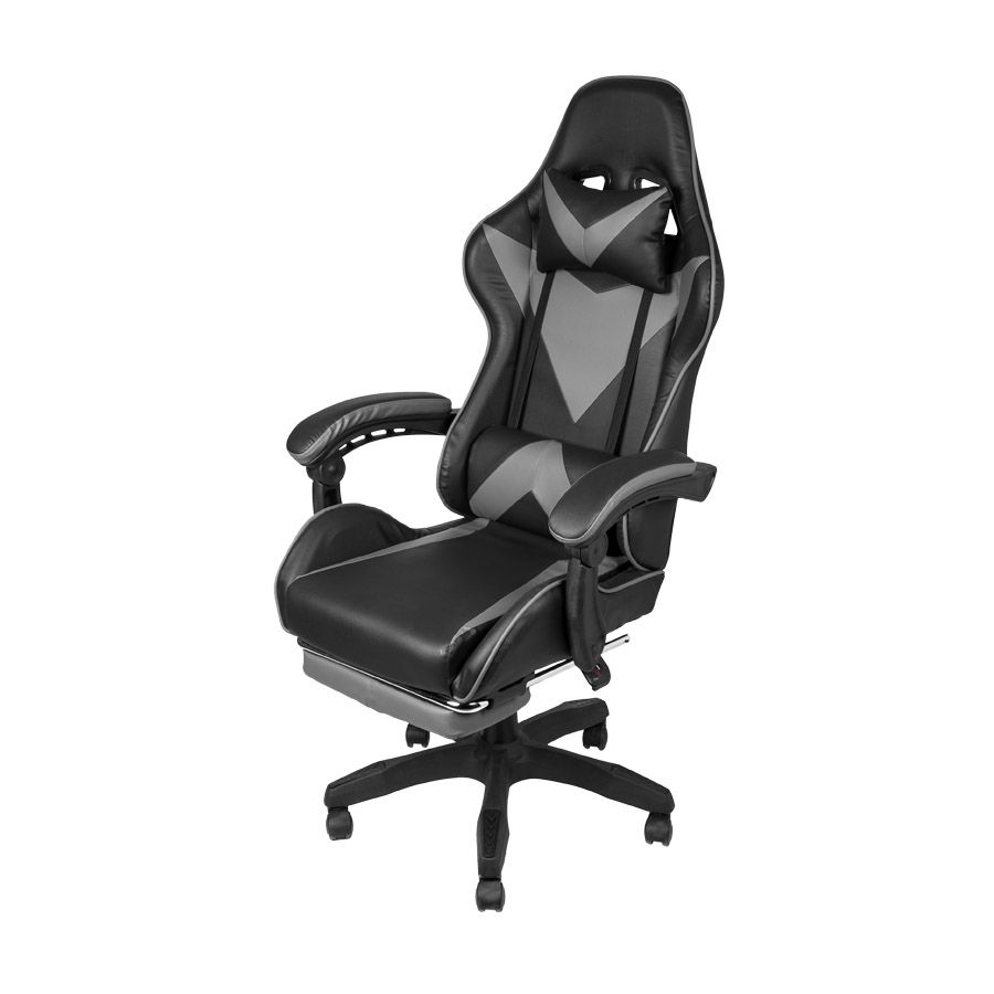 Cadeira Gamer Hawker em Pu Cinza Base Rodízio